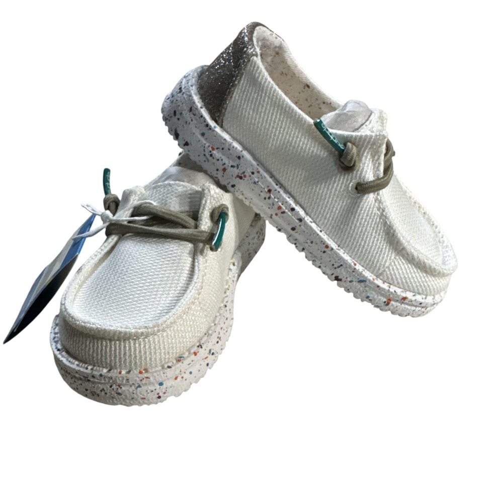 Hey Dude Wendy Toddler Disco White Slip-On Shoes Size K6 / EU 22 or K8 EU 25